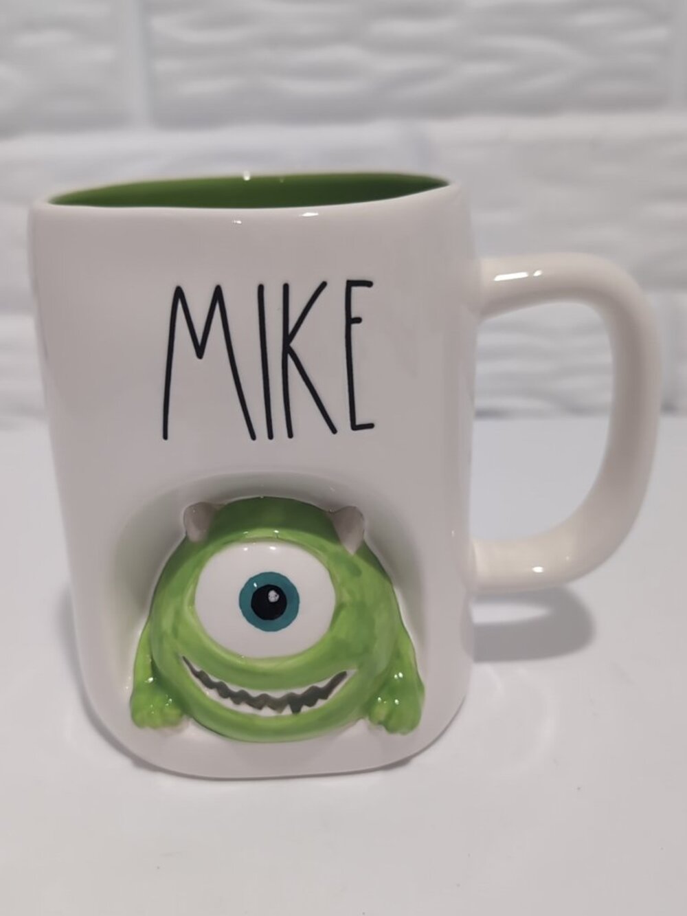 Rae Dunn Disney Pixar Monsters Inc Mike Wazowski 3D Double Sided Mike Mug